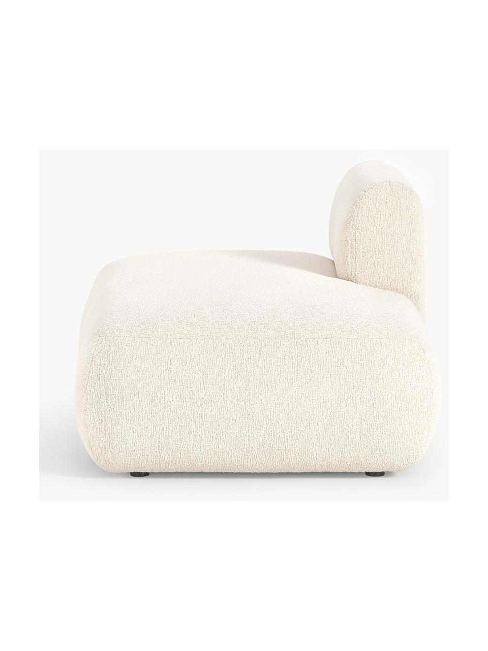 Diván modular en tejido bouclé Sofia, Tapizado: tejido bouclé (100% polié, Estructura: madera de abeto, tablero , Patas: plástico Este producto es, Bouclé blanco Off White, An 159 x F 103 cm, respaldo izquierdo