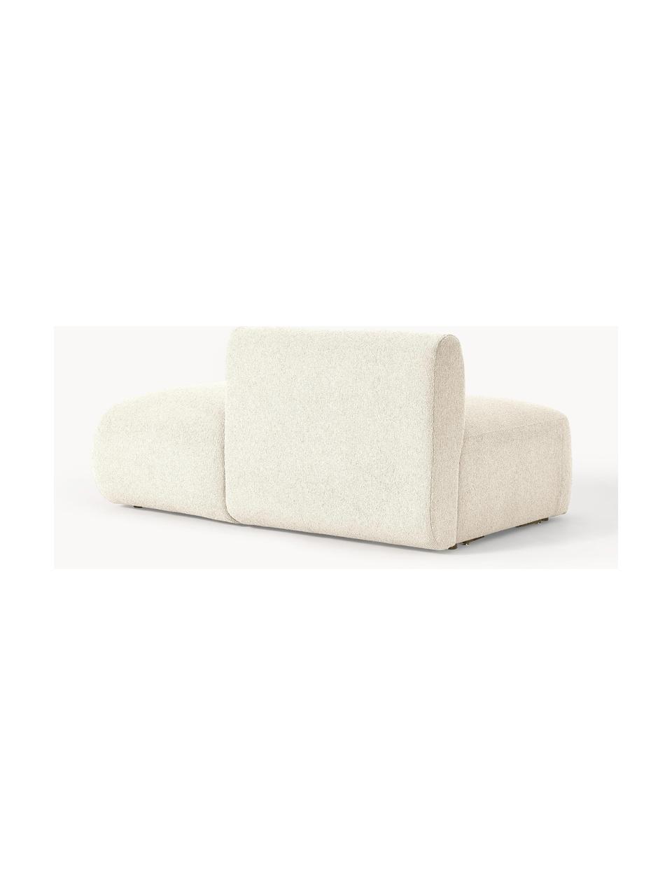 Modulaire bouclé chaise longue Sofia, Bekleding: bouclé (100% polyester) M, Frame: sparrenhout, spaanplaat, , Poten: kunststof Dit product is , Bouclé gebroken wit, B 159 x D 103 cm, rugleuning links