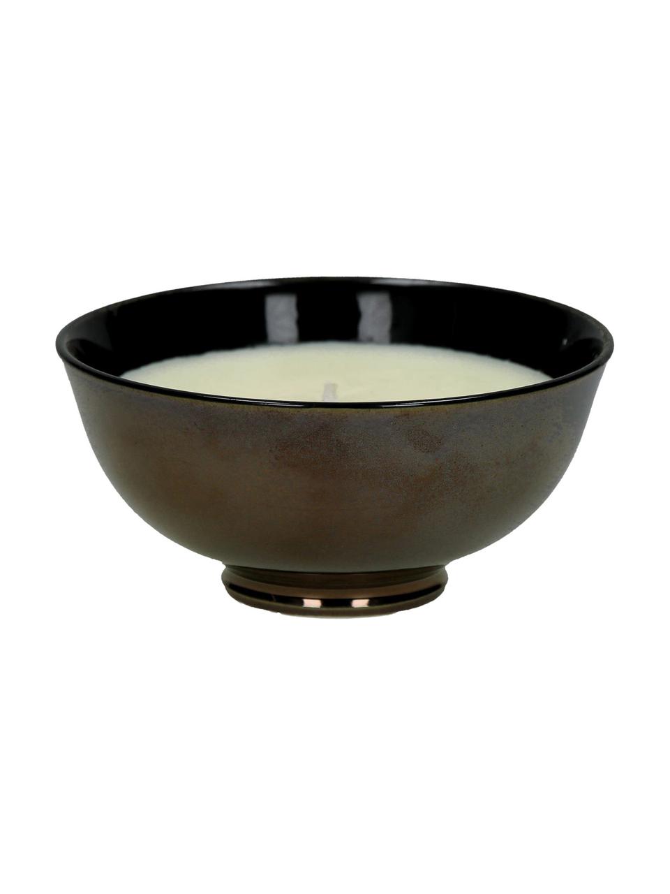 Duftkerze Black Yasmin (Jasmin), Behälter: Porzellan, Behälter: BraunKerze: Weiß, Ø 12 x H 6 cm