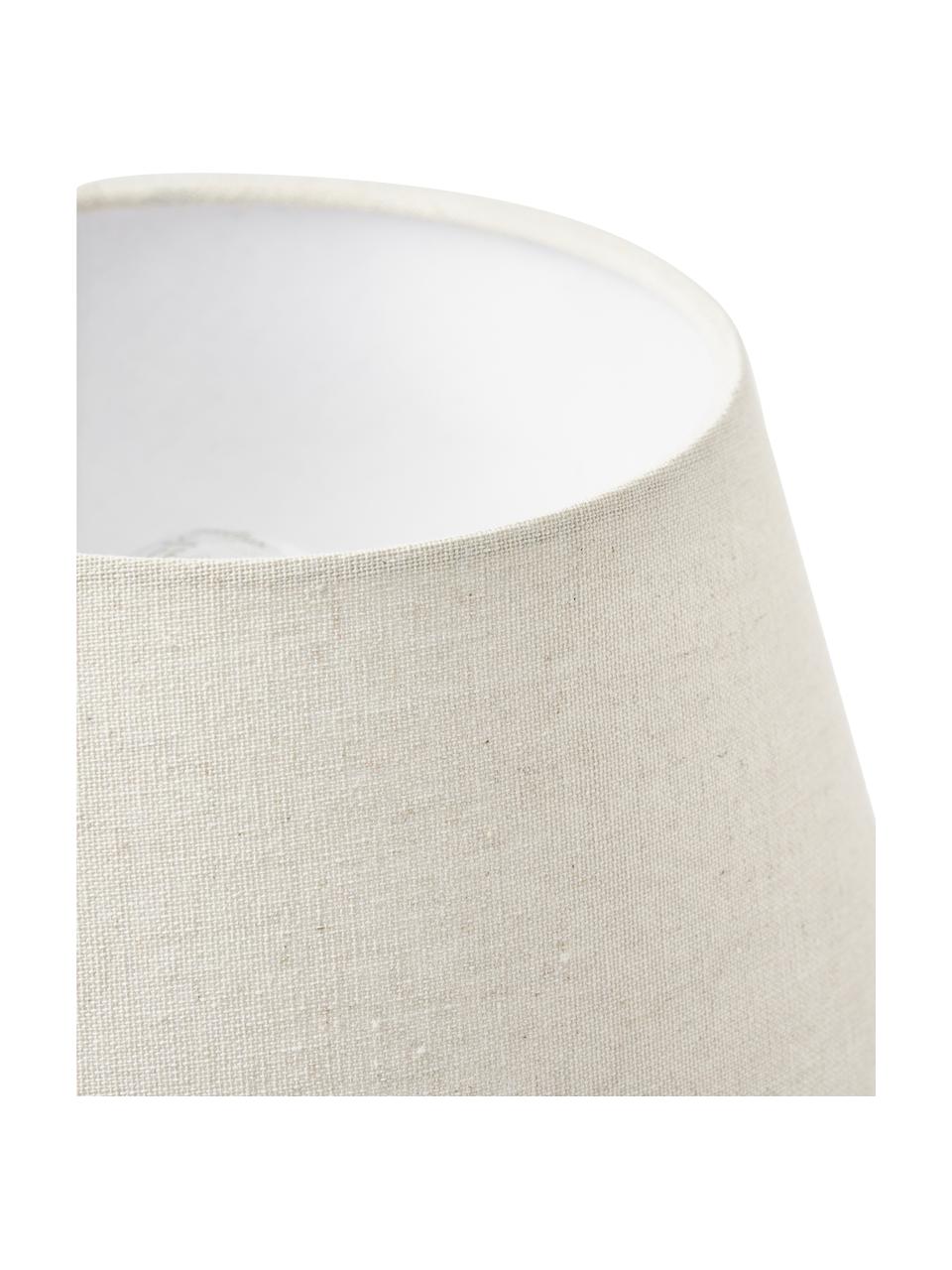 Petite lampe à poser avec pied en verre transparent Cornelia, Beige, blanc, Ø 28 x haut. 38 cm