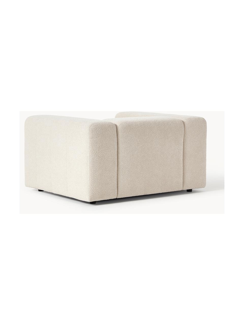 Fauteuil en tissu bouclé Lena, Bouclé beige clair, larg. 134 x prof. 106 cm