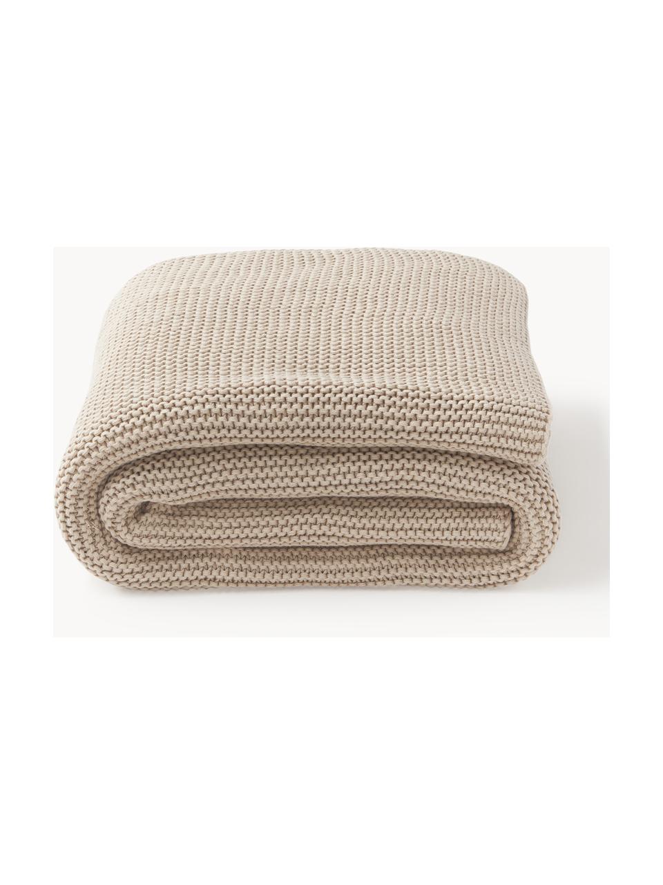 Pletená deka Adalyn, 100 % organická bavlna, certifikát GOTS, Svetlobéžová, Š 150 x D 200 cm