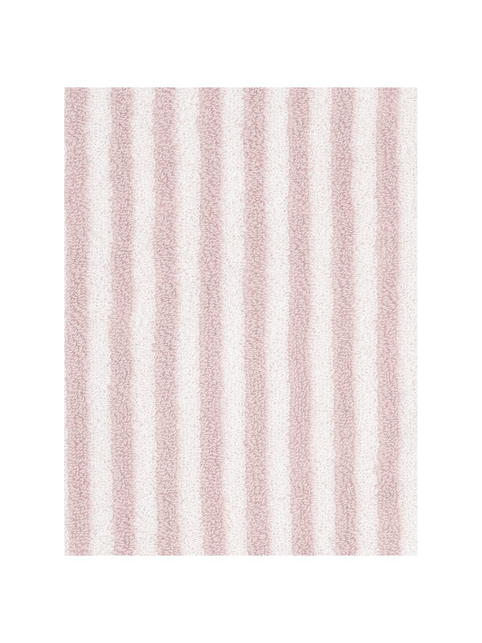 Asciugamano a righe Viola 2pz, Rosa, bianco, Asciugamano, Larg. 50 x Lung. 100 cm, 2 pz