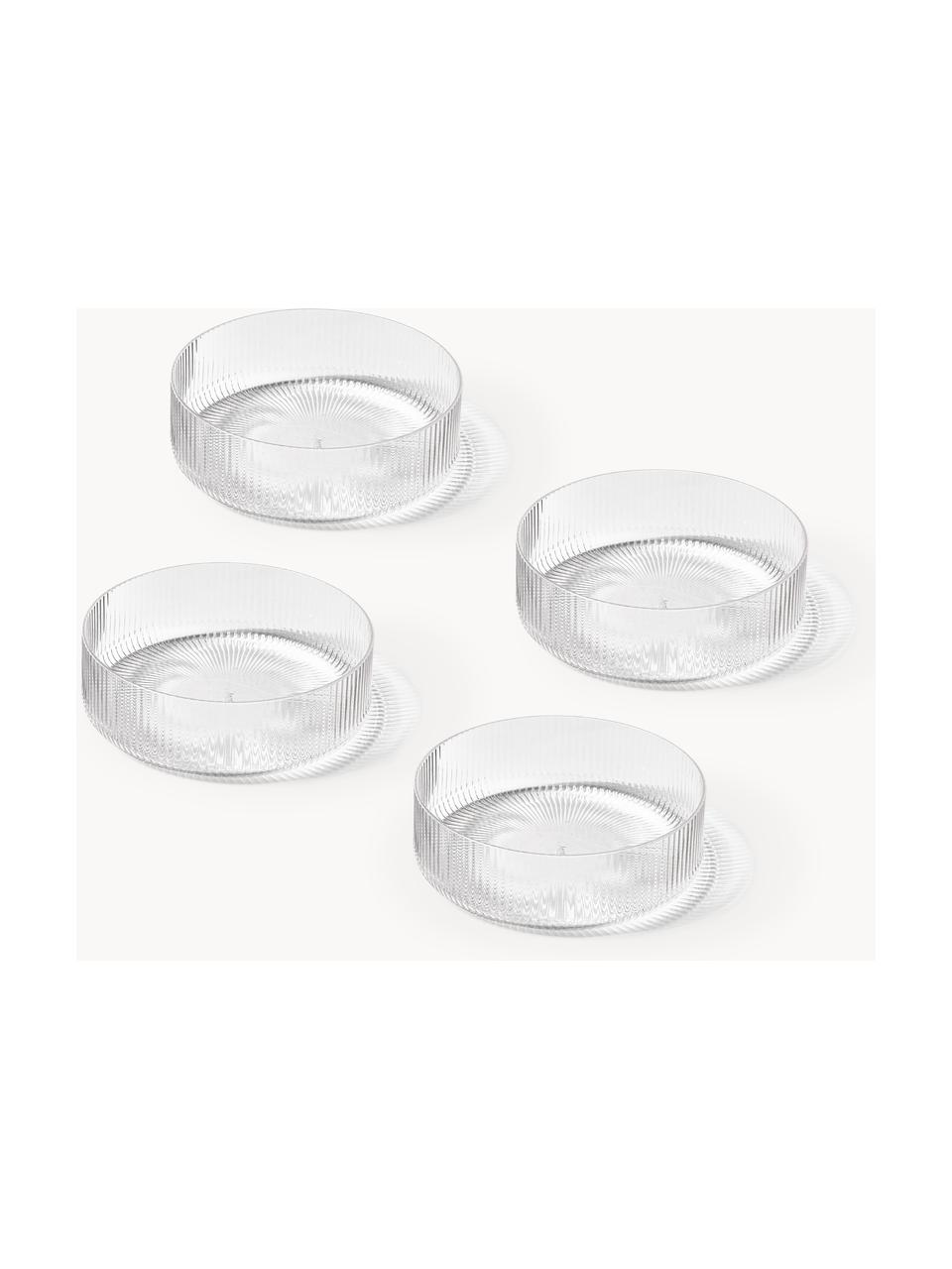 Bols striés soufflés bouche Ripple, 2 pièces, Verre, soufflé bouche, Transparent, haute brillance, Ø 12 cm