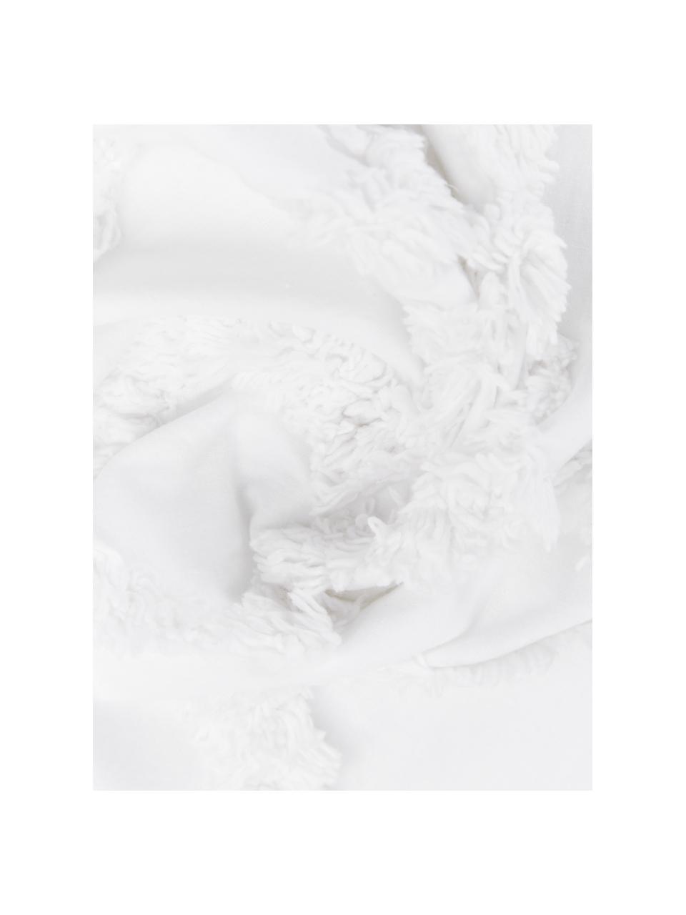 Baumwollperkal-Bettwäsche Faith mit getufteter Verzierung in Weiß, Webart: Perkal Fadendichte 180 TC, Weiß, 135 x 200 cm + 1 Kissen 80 x 80 cm