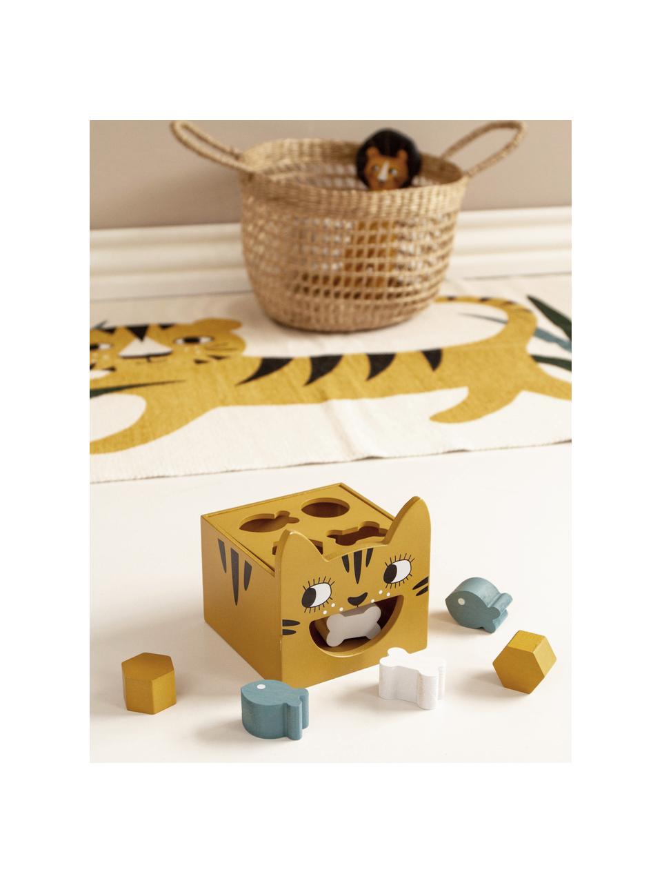 Zabawka z drewna brzozowego Tiger, Drewno brzozowe, Musztardowy, wielobarwny, S 14 x W 10 cm