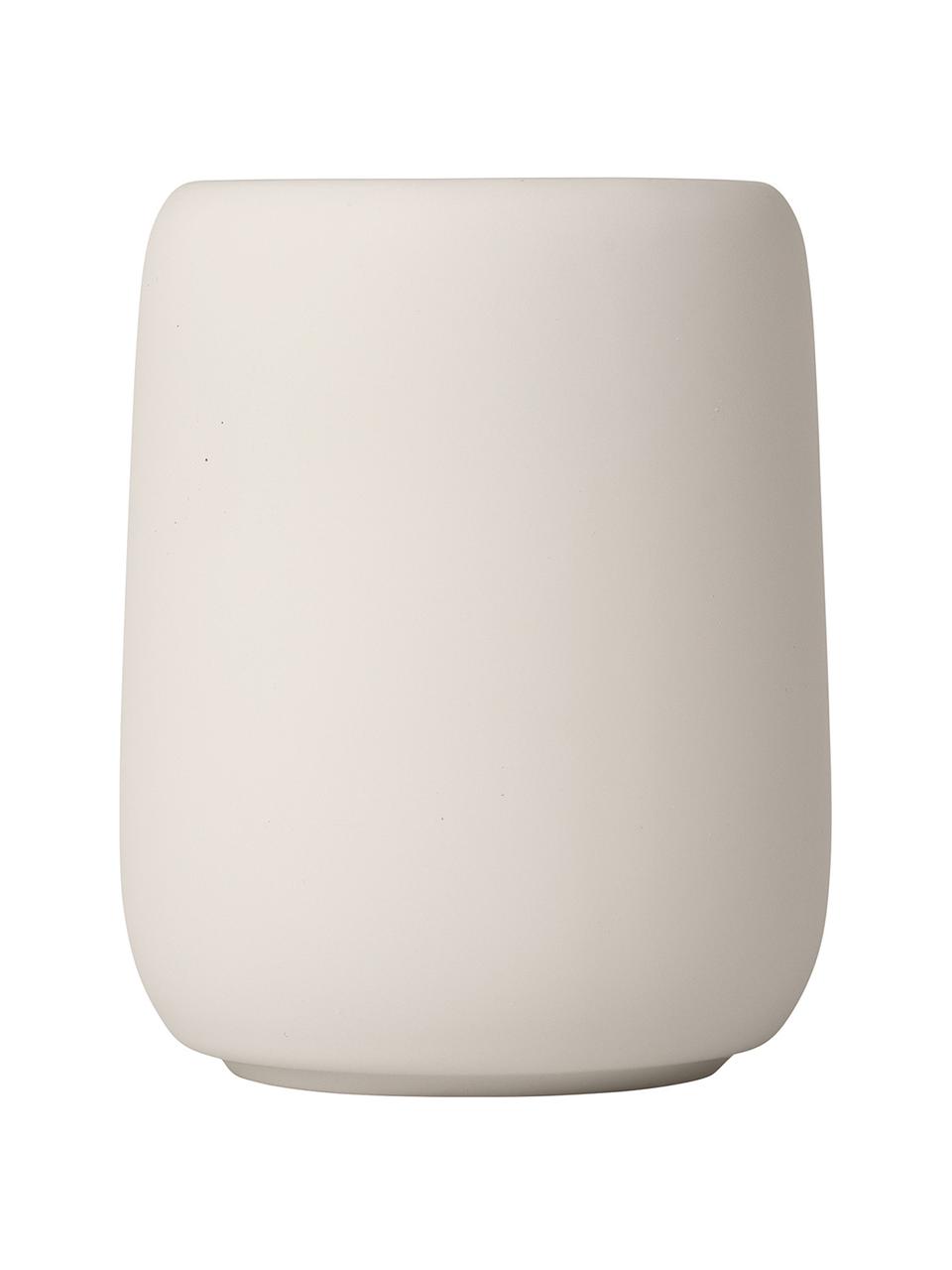 Bicchiere portaspazzolini in ceramica Sono, Ceramica, Beige, Ø 9 x Alt. 11 cm