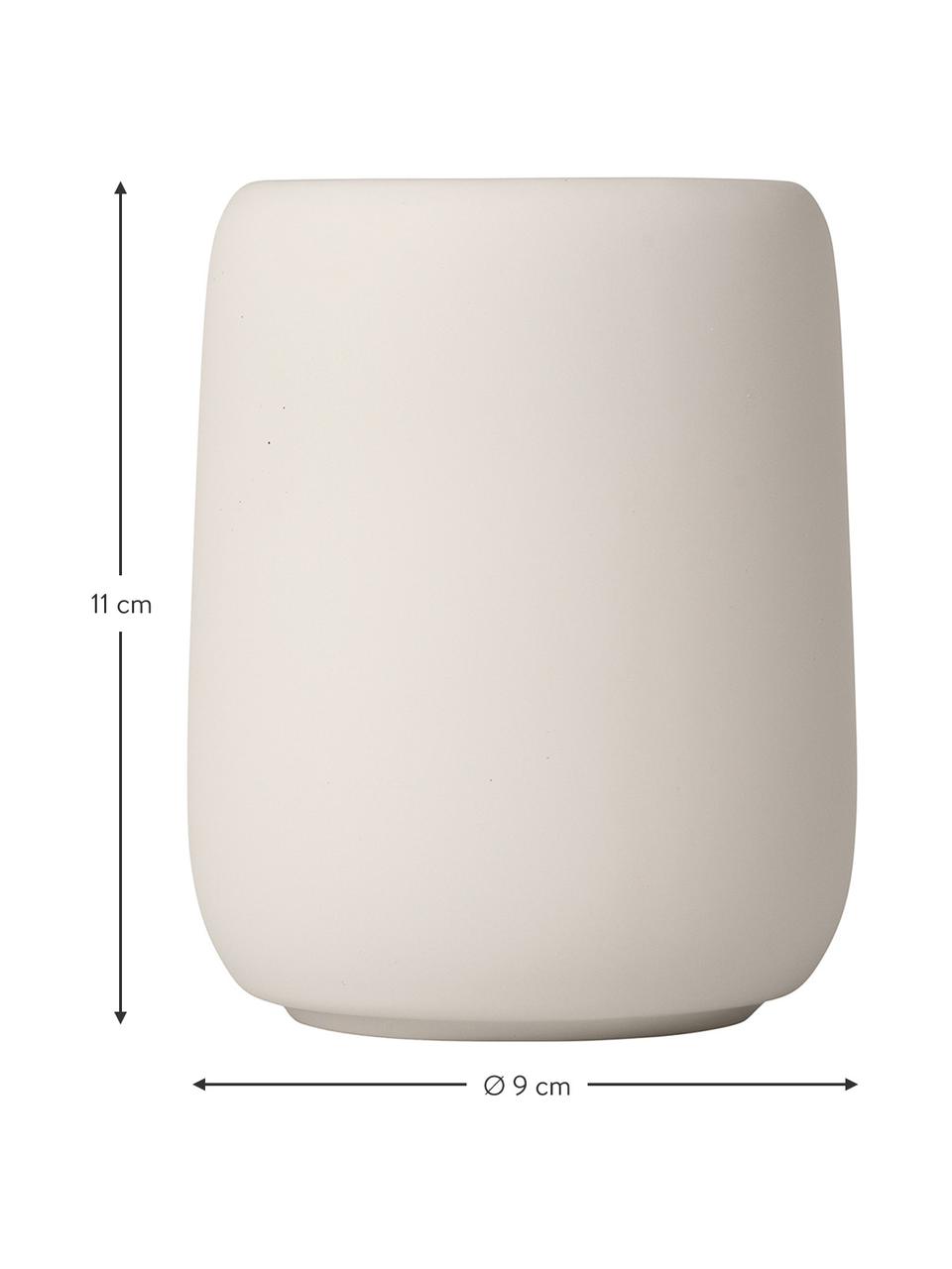 Bicchiere portaspazzolini in ceramica Sono, Ceramica, Beige, Ø 9 x Alt. 11 cm