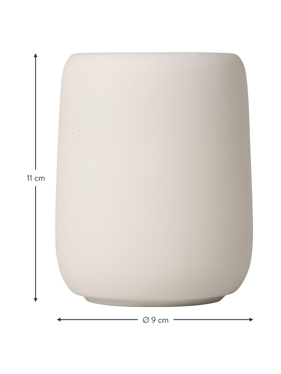 Vaso cepillo de dientes de cerámica Sono, Cerámica, Beige, Ø 9 x Al 11 cm