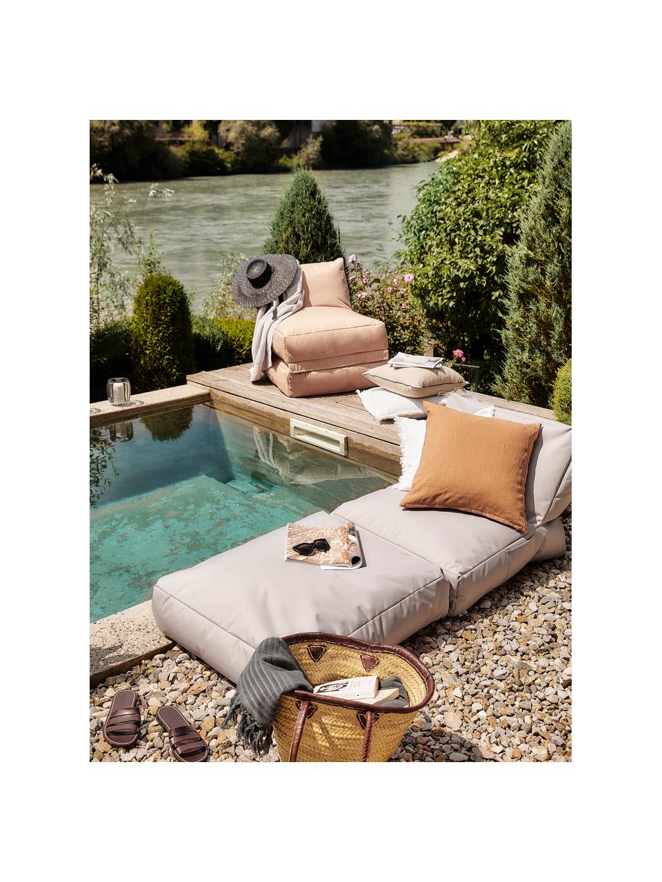 Garten-Loungesessel Pop Up mit Liegefunktion, Bezug: 100% Polyester Innenseite, Beige, B 70 x T 90 cm