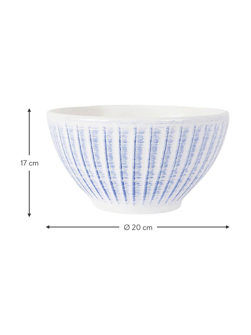 Cuencos Tartine, 4 uds., Gres, Azul, blanco, Ø 20 x Al 17 cm