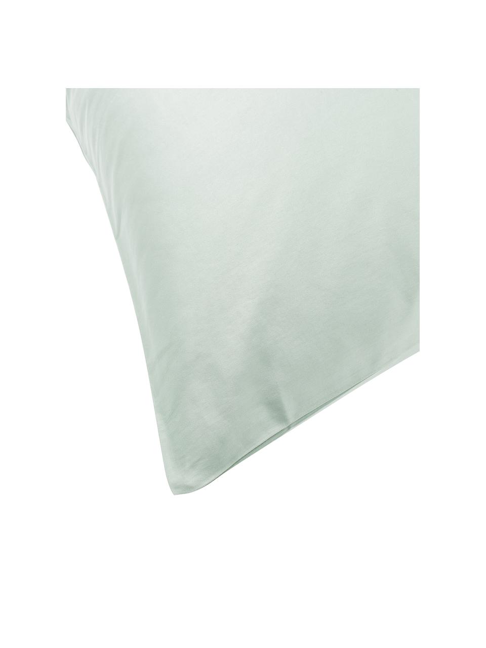 Taie d'oreiller en satin de coton Comfort, Vert sauge, larg. 50 x long. 70 cm