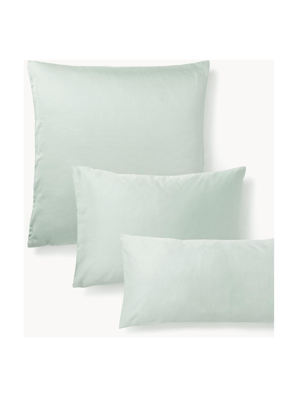 Taie d'oreiller en satin de coton Comfort, Vert sauge, larg. 50 x long. 70 cm