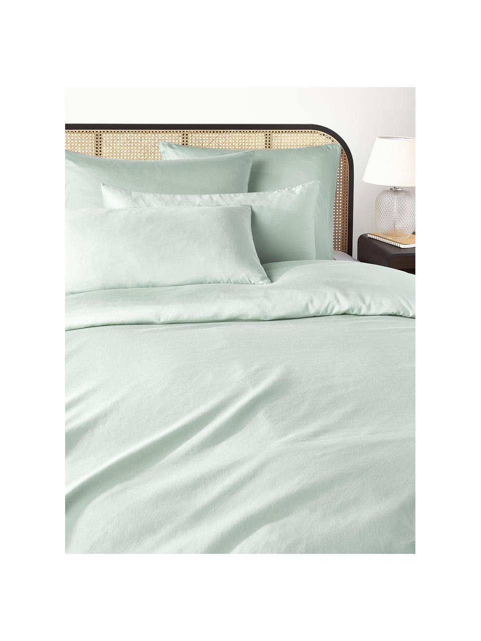 Funda de almohada de satén Comfort, Verde salvia, An 45 x L 110 cm