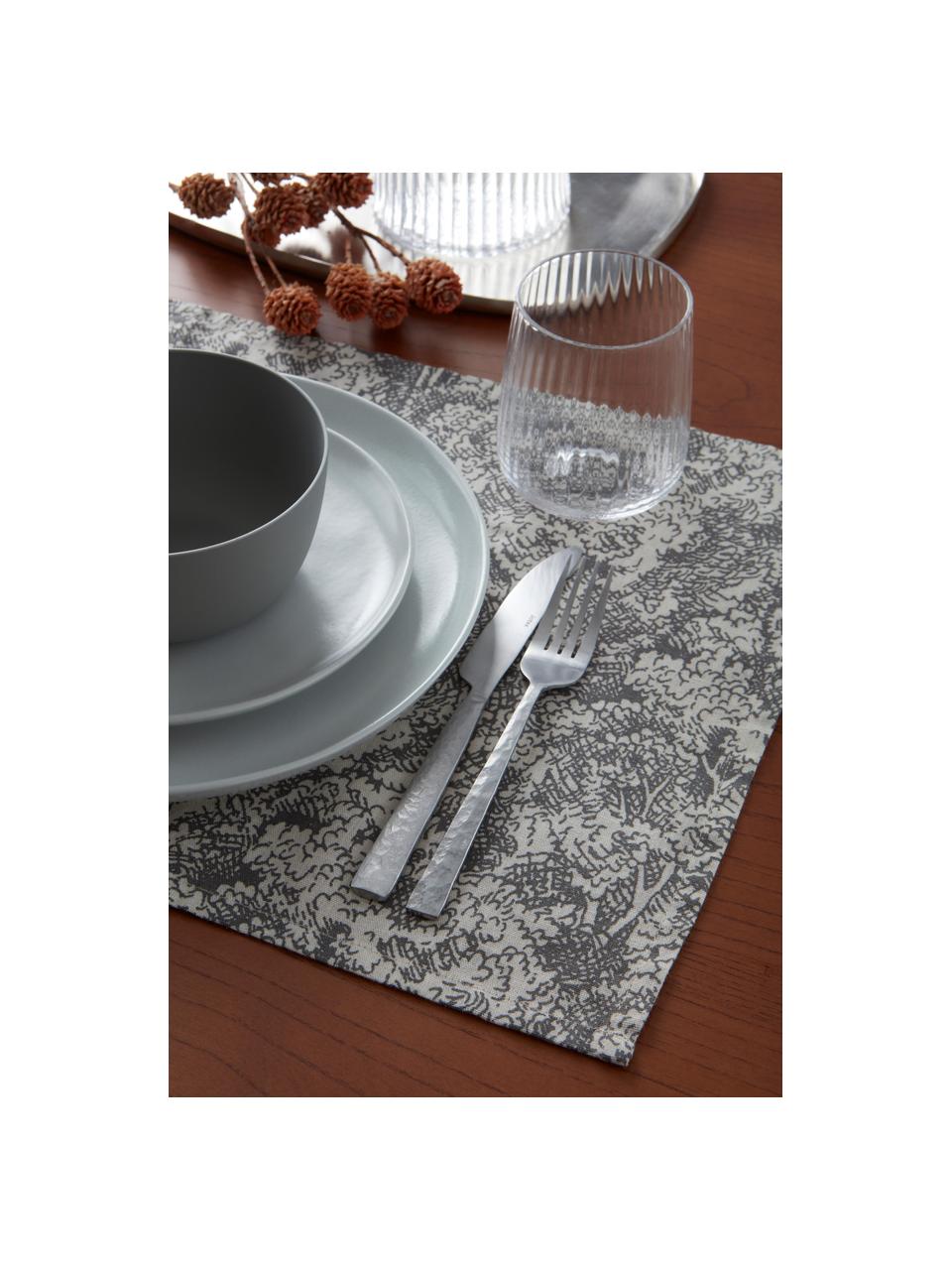 Sets de table Lundaskog, 4 pièces, 75 % coton, 25 % lin, Grège, beige, larg. 35 x haut. 45 cm