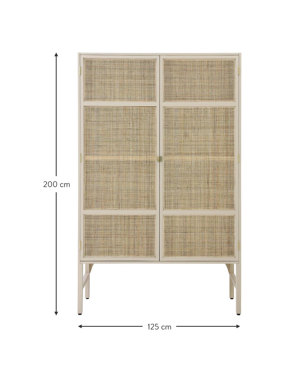 Kleiderschrank Retro mit Kleiderstange, 2-türig, Korpus: Sukai-Holz, Mitteldichte , Griffe: Messing, Mit Kleiderstange, 125 x 200 cm