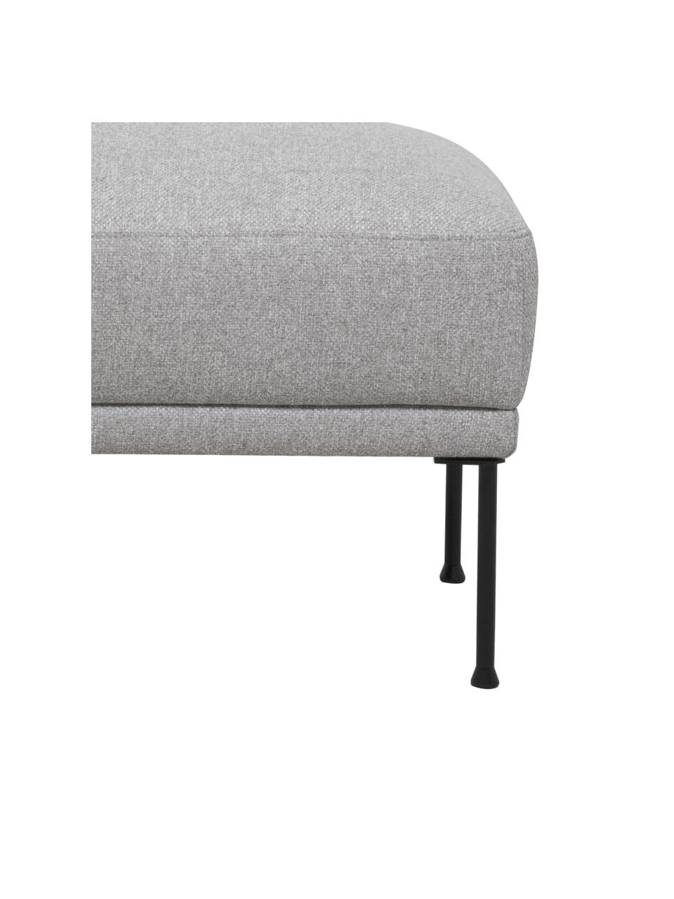 Sofa-Hocker Fluente, Bezug: 80% Polyester, 20% Ramie , Gestell: Massives Kiefernholz, FSC, Webstoff Hellgrau, B 62 x T 50 cm