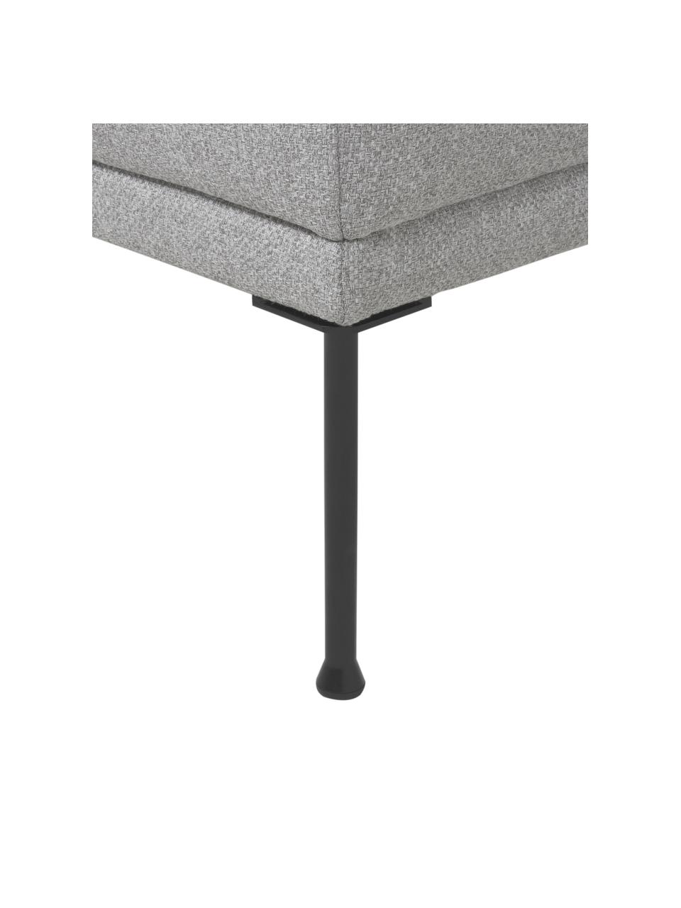 Reposapiés puf Fluente, Tapizado: 80% poliéster, 20% ramio , Estructura: madera de pino maciza., Patas: metal con pintura en polv, Tejido gris claro, An 62 x F 50 cm