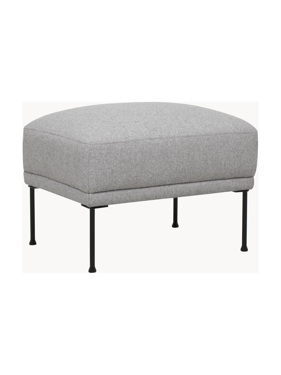 Sofa-Hocker Fluente, Bezug: 80% Polyester, 20% Ramie , Gestell: Massives Kiefernholz, FSC, Webstoff Hellgrau, B 62 x T 50 cm