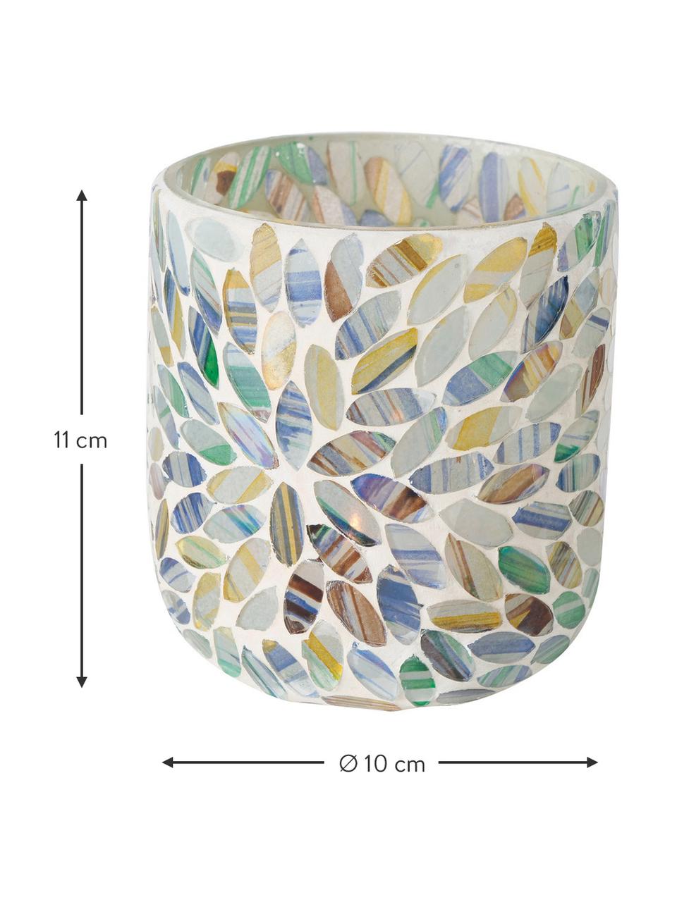 Set 3 portacandele in vetro Riovena, Vetro, Multicolore, Ø 10 x Alt. 11 cm
