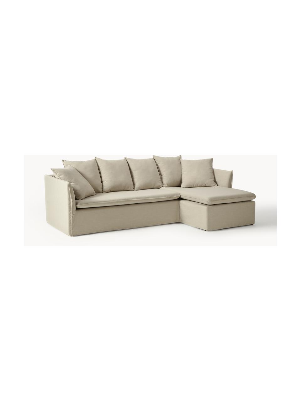 Ecksofa Mila (3-Sitzer), Bezug: 100% Polyester Der hochwe, Gestell: Kieferholz, Faserplatte, , Webstoff Dunkelgrau, B 230 x T 170 cm, Eckteil rechts