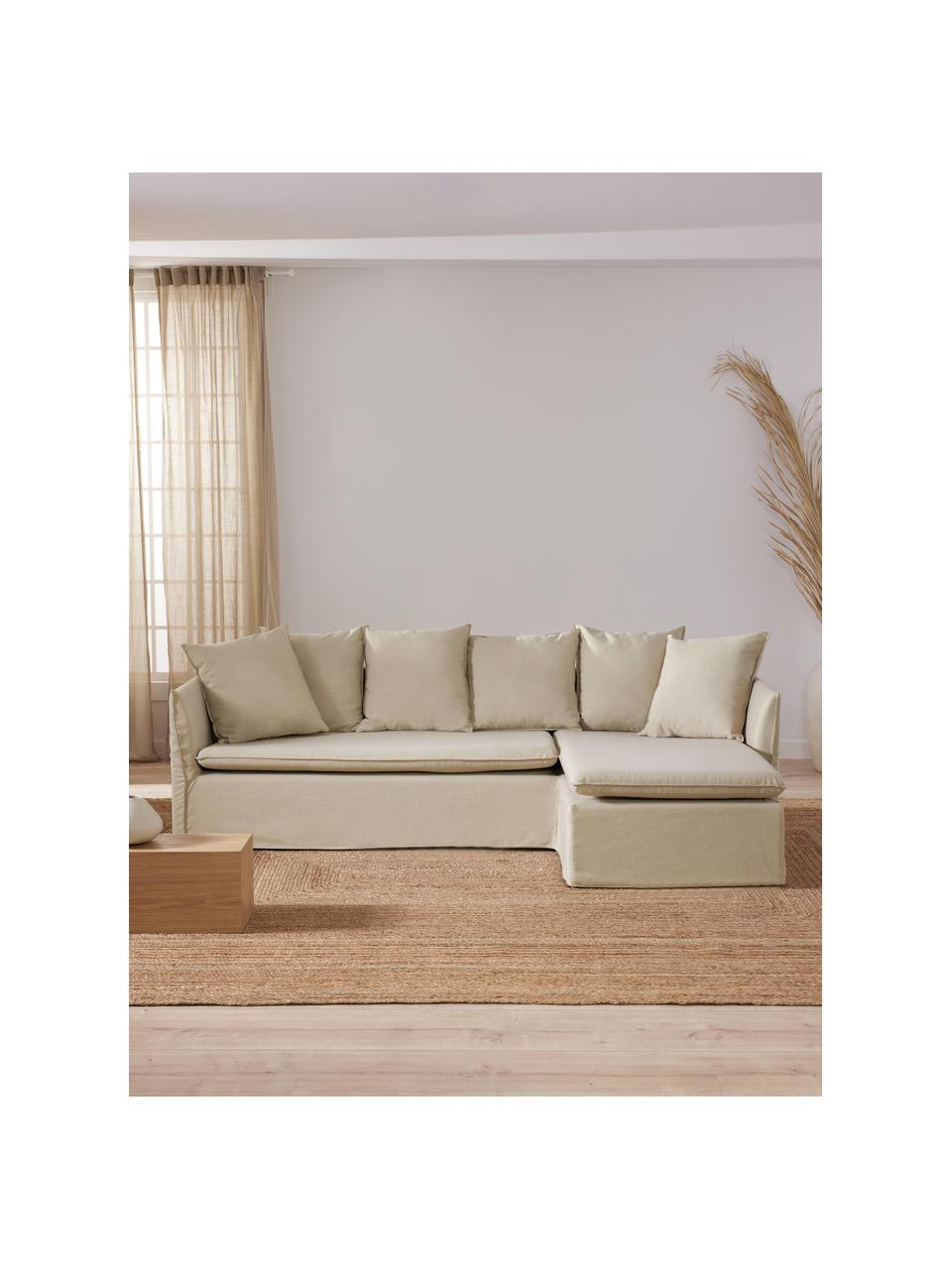 Ecksofa Mila (3-Sitzer), Bezug: 100% Polyester Der hochwe, Gestell: Kieferholz, Faserplatte, , Webstoff Dunkelgrau, B 230 x T 170 cm, Eckteil rechts