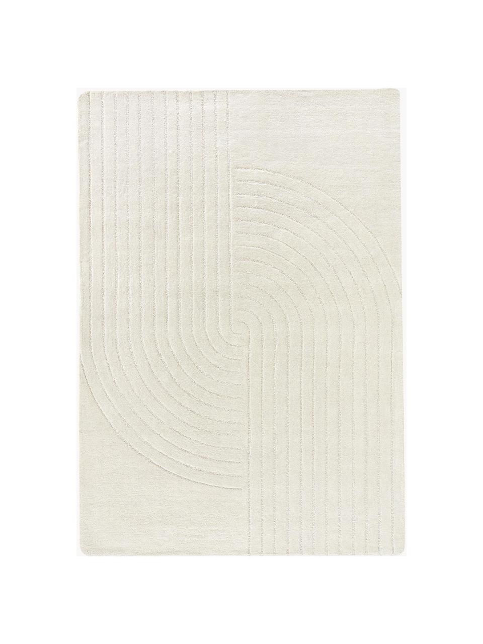 Ručne tuftovaný vlnený koberec Mason, Krémovobiela, Š 160 x D 230 cm (veľkosť M)