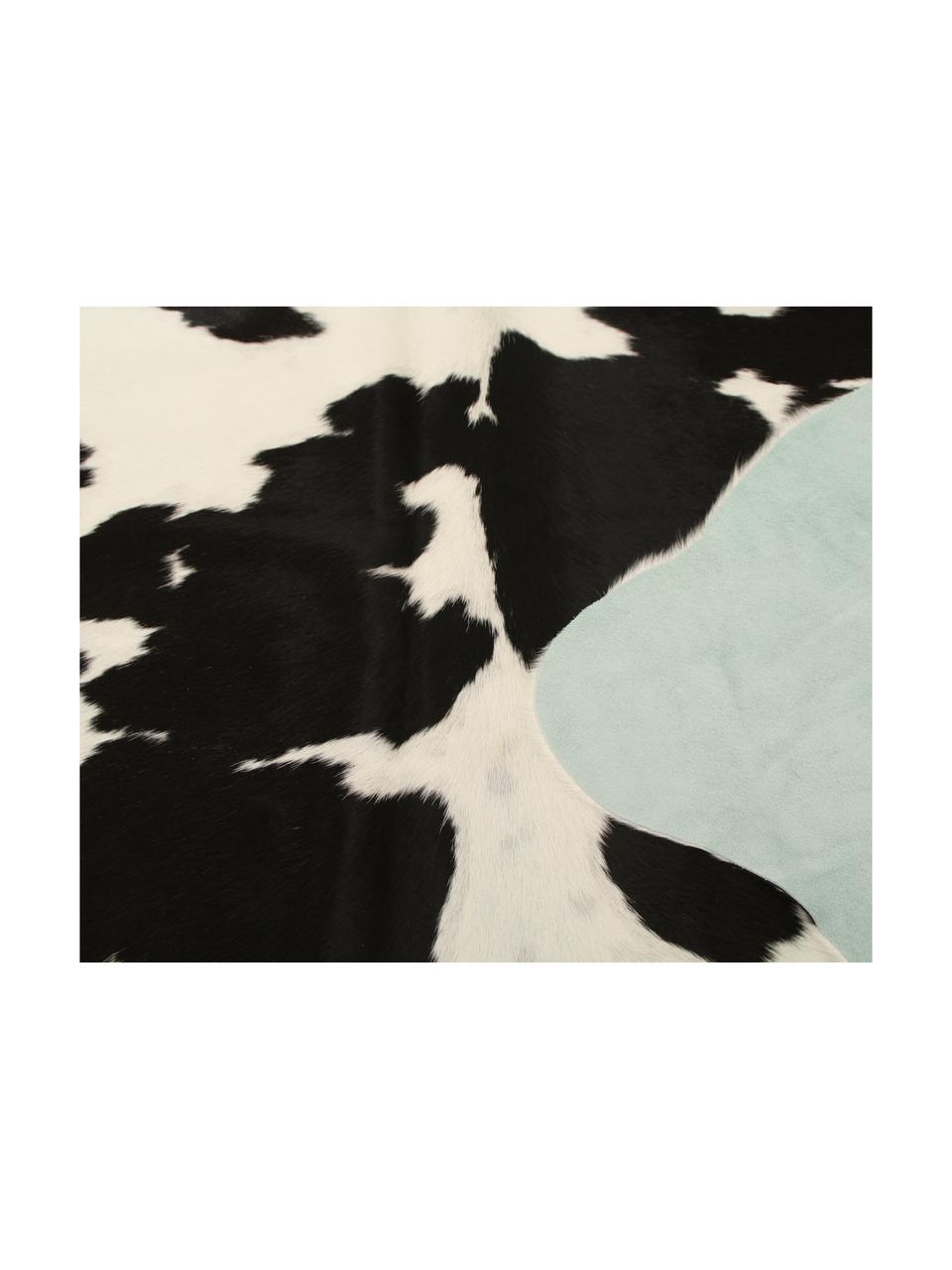 Tapis en peau de vache Otto, Peau de vache, Noir, blanc, Peau de vache, exemplaire unique nº 975, 160 x 180 cm