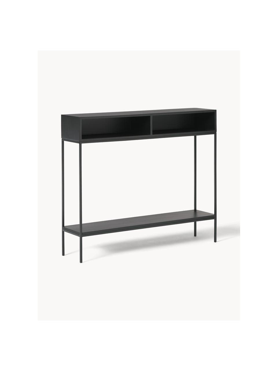 Consola de madera de mango Lyle, Estructura: metal con pintura en polv, Negro, An 105 x Al 89 cm