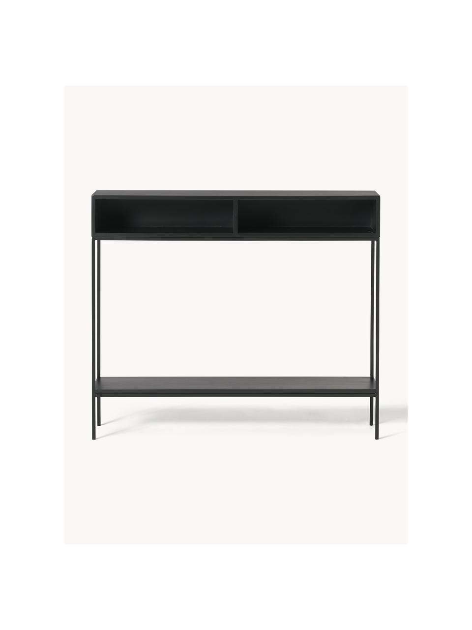 Console en bois massif Lyle, Noir, larg. 105 x haut. 89 cm