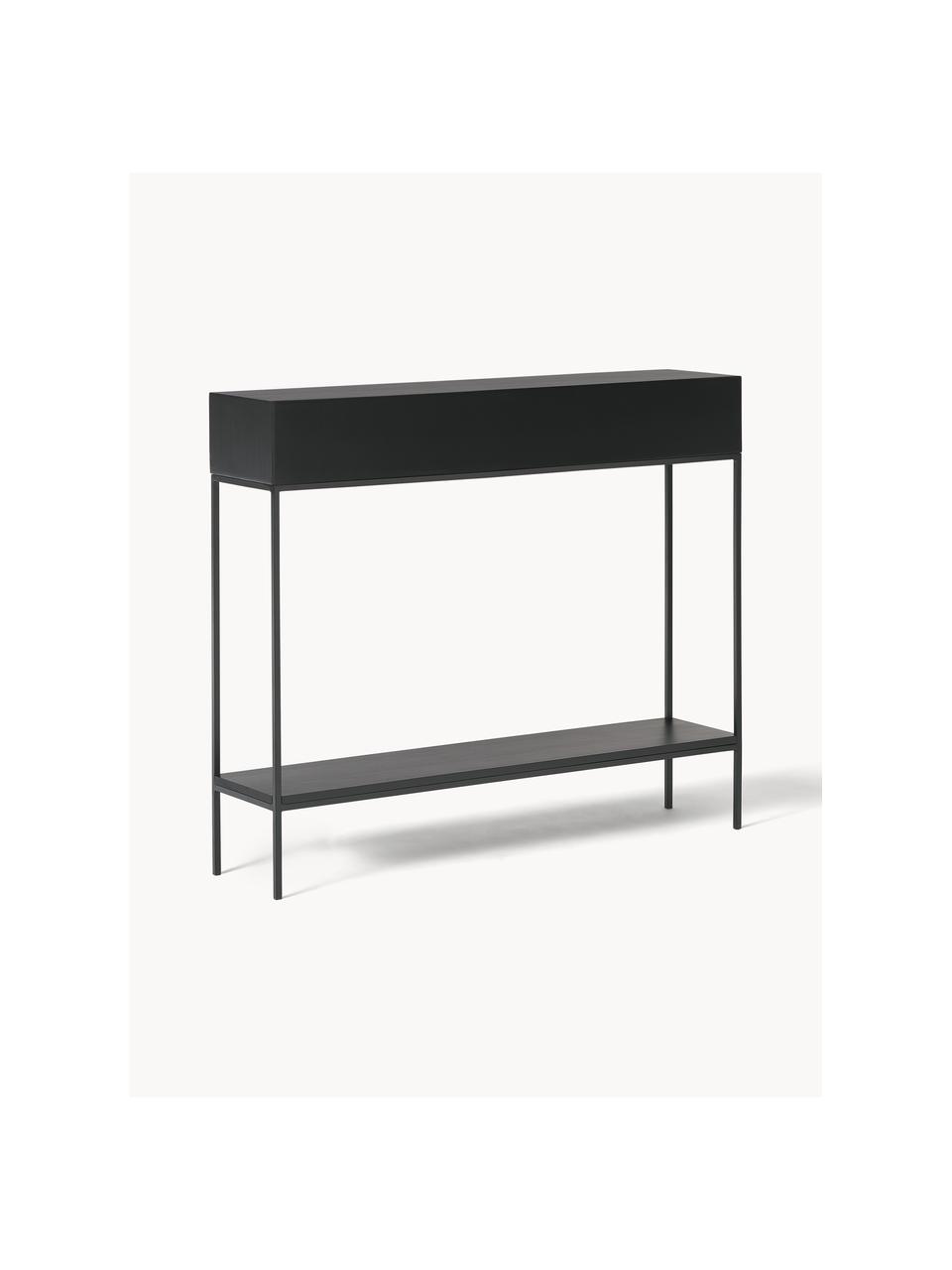 Console en bois massif Lyle, Noir, larg. 105 x haut. 89 cm