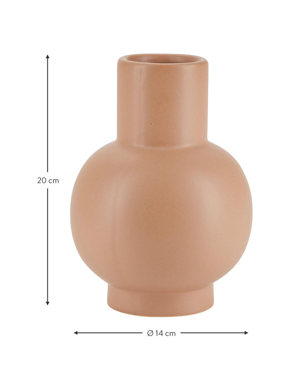 Keramik-Vase Bobble in Terrakotta, Keramik, Terrakotta, Ø 14 x H 20 cm