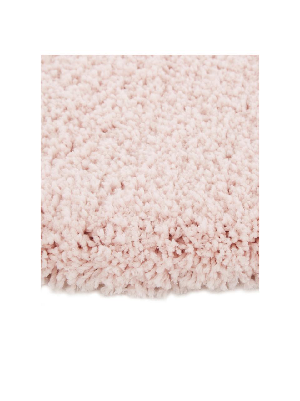 Nadýchaný kulatý koberec s vysokým vlasem Leighton, Růžová, Ø 200 cm (velikost L)