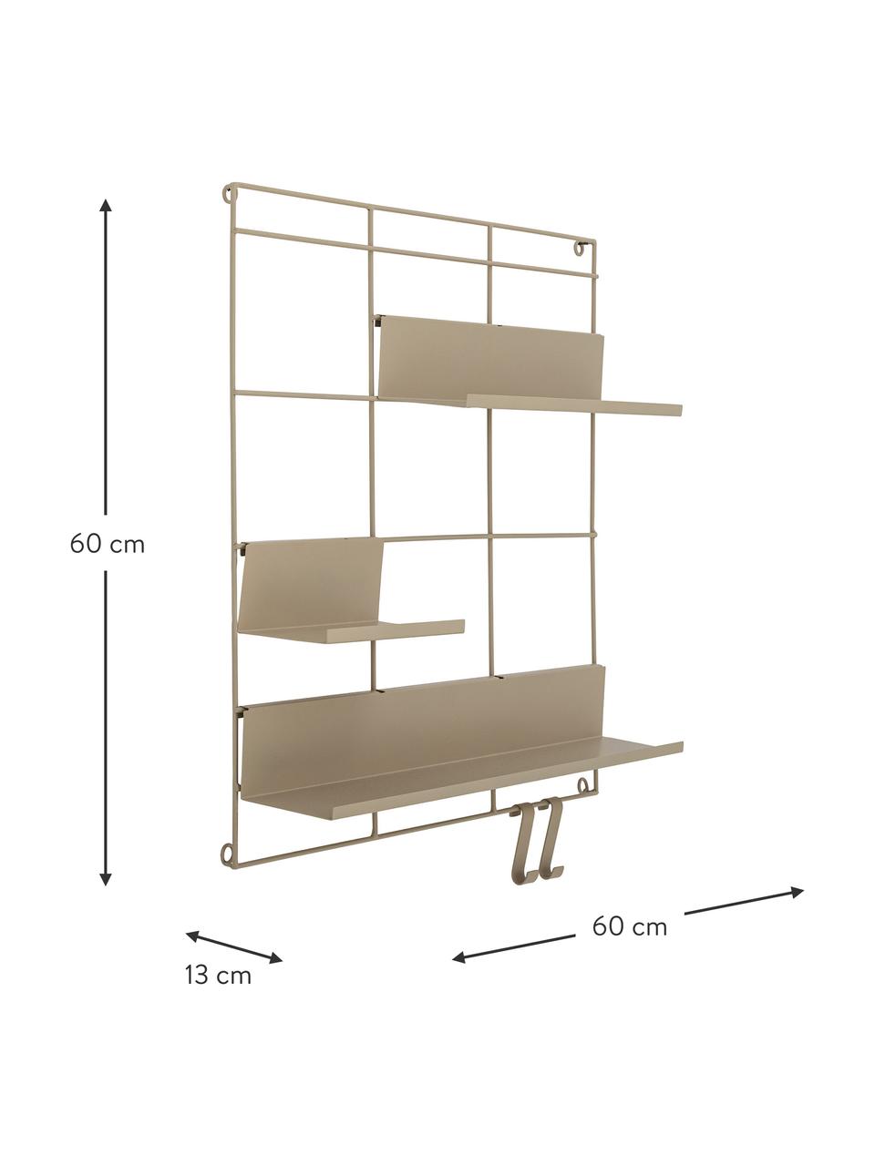 Estante de pared Osca, Hierro recubierto, Beige, An 60 x Al 60 cm