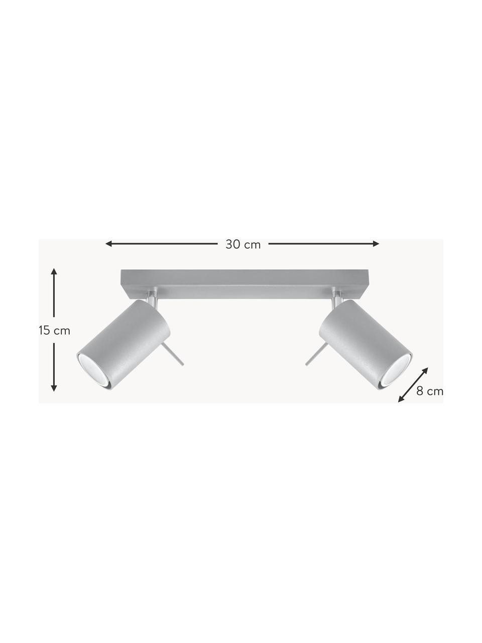 Lampa sufitowa Etna, Szary, S 30 x W 15 cm