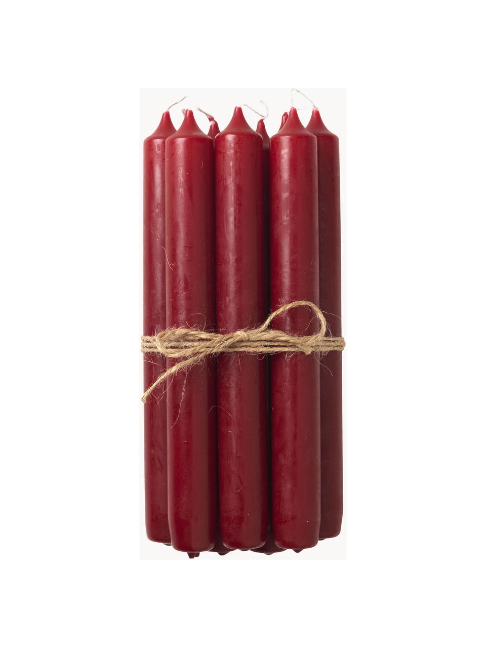 Candele a bastoncino Classic 10 pz, Paraffina, Rosso vino, Alt. 19 cm