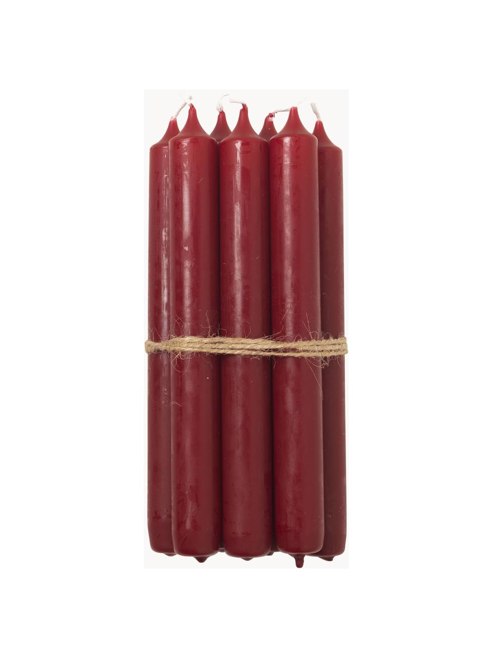 Candele a bastoncino Classic 10 pz, Paraffina, Rosso vino, Alt. 19 cm