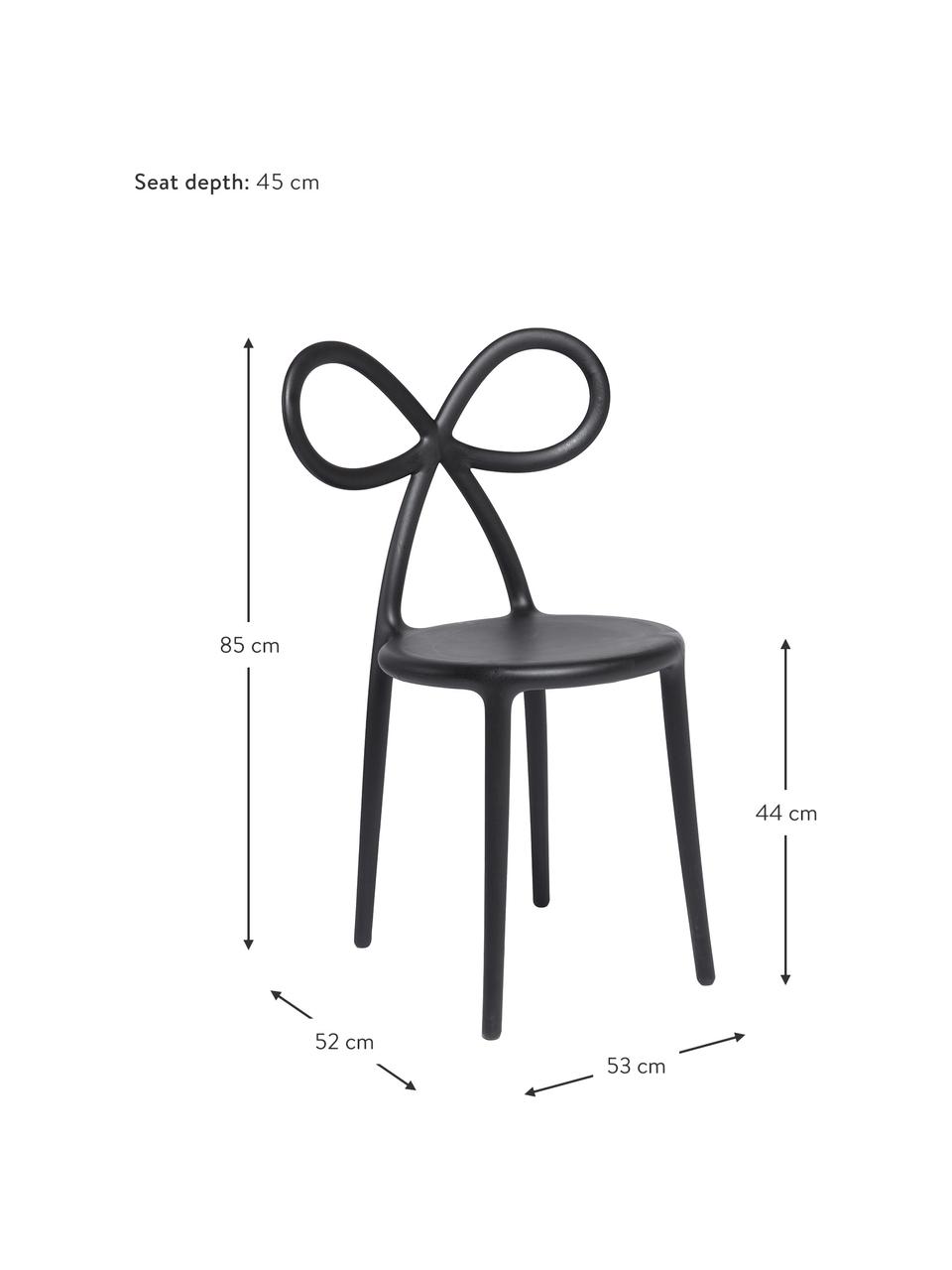 Kunststoffen stoel Ribbon in zwart, Kunststof (polypropyleen), Zwart, 53 x 85 cm