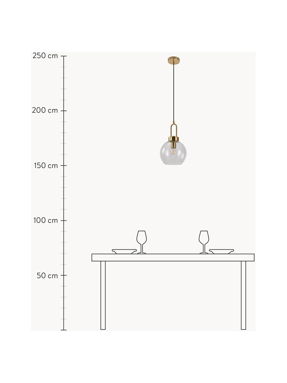 Lampada a sospensione con sfera di vetro Luton, Paralume: vetro, Trasparente lucido, Ø 25 x Alt. 33 cm