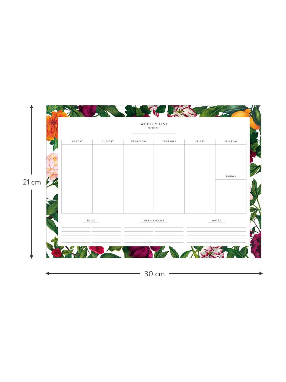 Weekplanner The English Garden, Papier, Multicolour, B 30 x H 21 cm