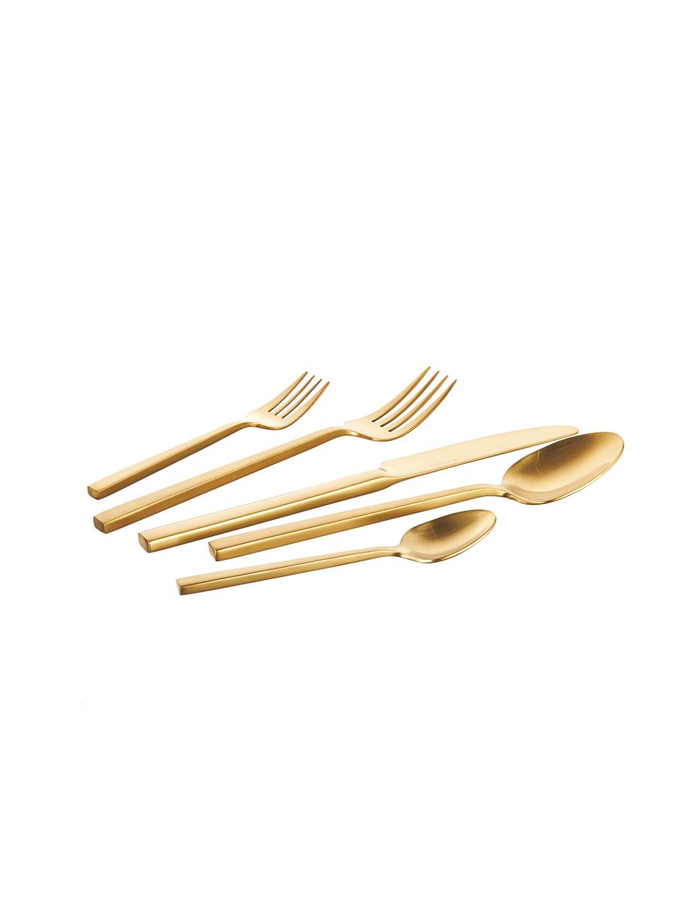 Ménagère brossée mate Shine, sets de différentes tailles, Or, mat, 1 personne (5 élém.)