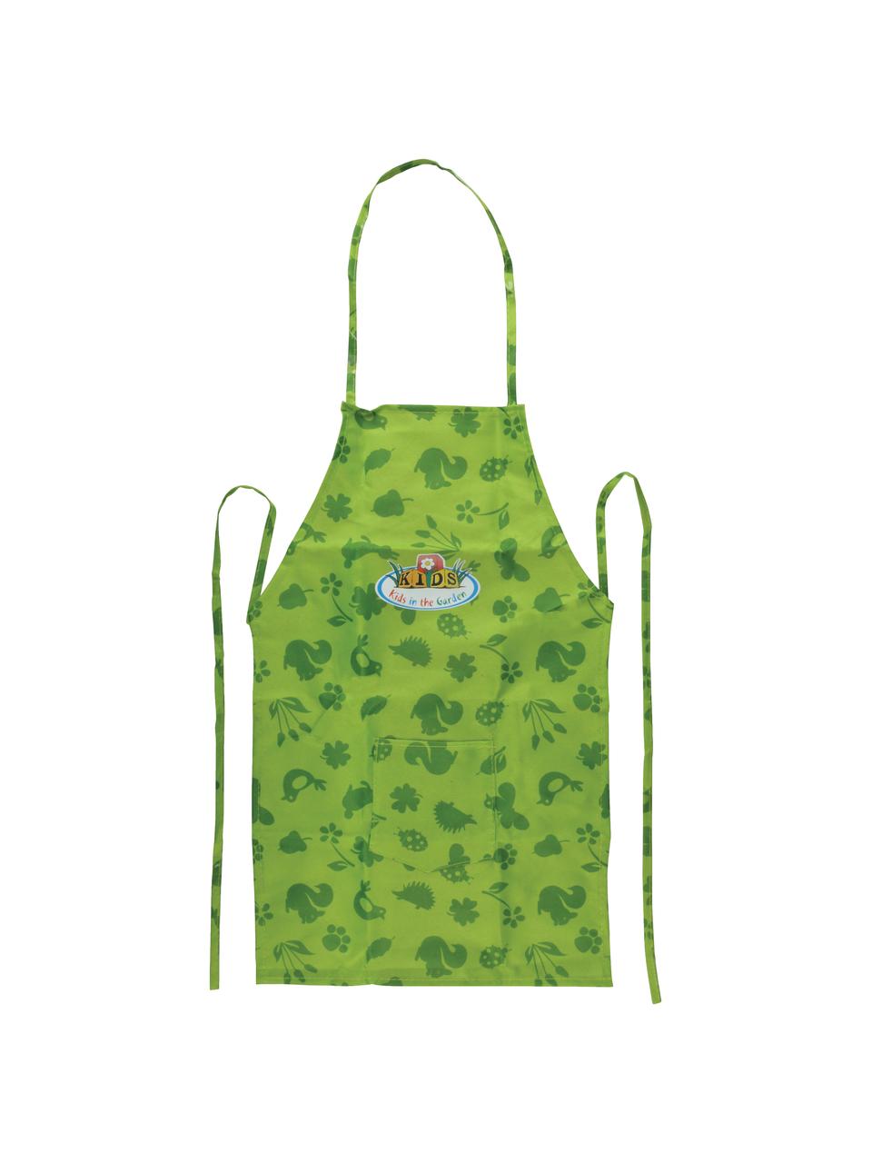 Kindertuinschort Little Gardener, Geweven linnen, Groentinten, B 35 cm x H 83 cm