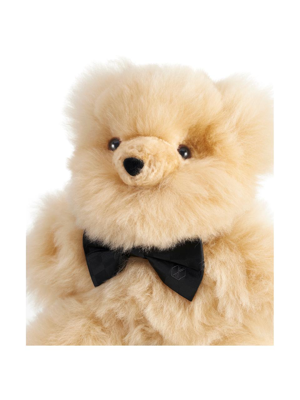 Handgefertigter Teddybär Pelu aus Alpakafell, Bezug: Alpakafell, Hellbeige, B 20 x H 30 cm