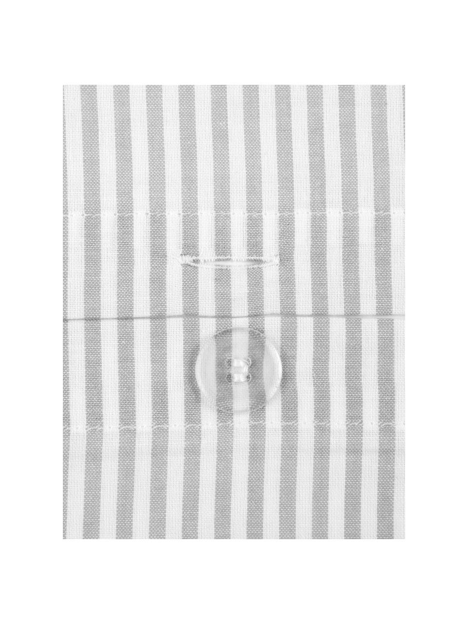 Baumwoll-Kissenbezug Ellie, fein gestreift, 65 x 100 cm, Webart: Renforcé Fadendichte 118 , Weiss, Grau, B 65 x L 100 cm