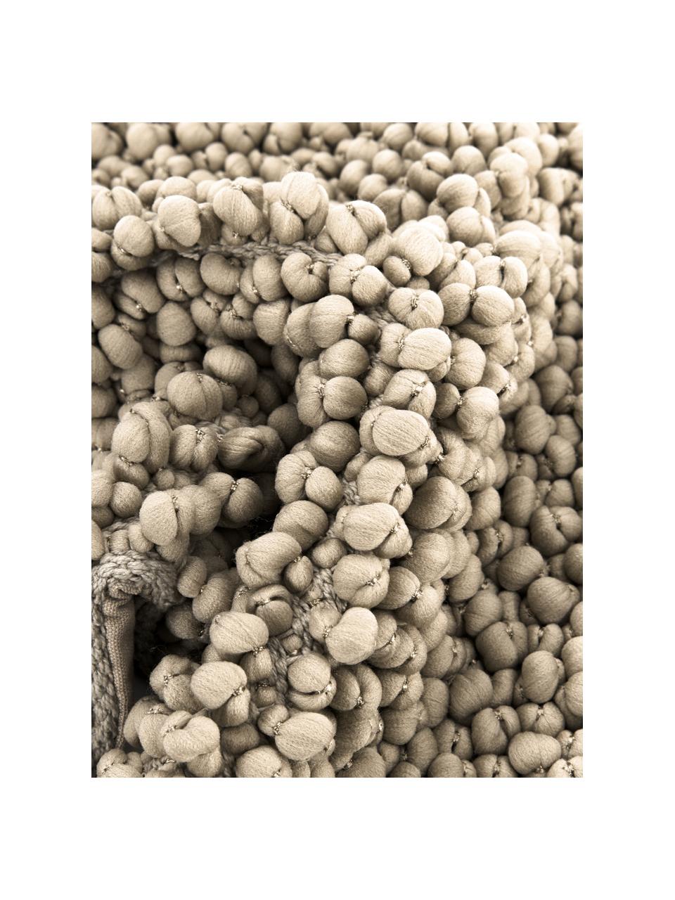Kissenhülle Iona mit kleinen Stoffkugeln in Beige, Vorderseite: 76% Polyester, 24% Baumwo, Rückseite: 100% Baumwolle, Beige, B 30 x L 50 cm
