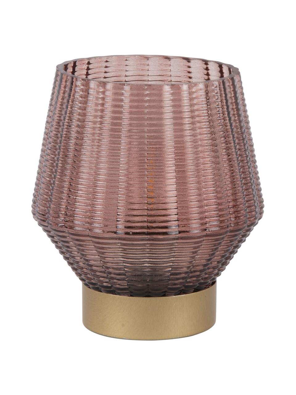 LED svícen Votive, Sklo, Růžová, Ø 12 cm, V 14 cm