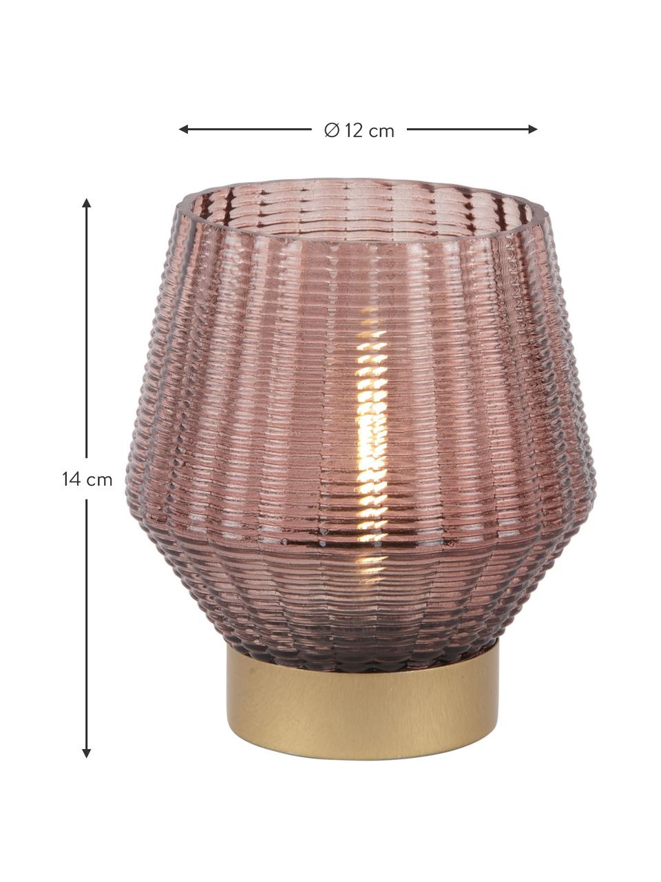 LED-Windlicht Votive in Rosa, Glas, Rosa, Ø 12 x H 14 cm