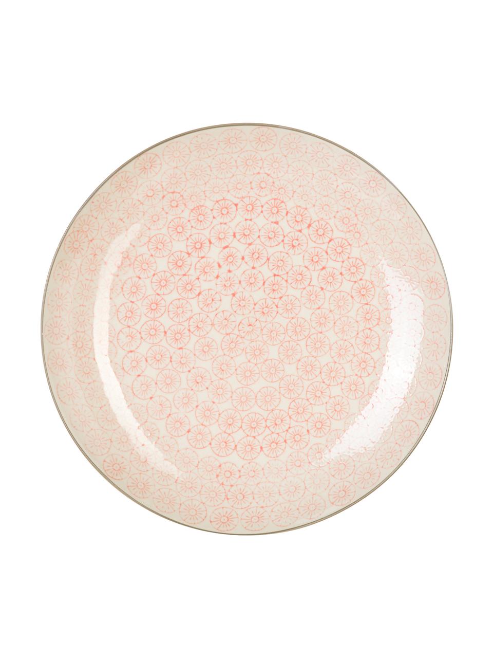 Súprava raňajkových tanierov s jemným vzorom Cécile, 3 diely, Kamenina, Viacfarebná, Ø 25 cm