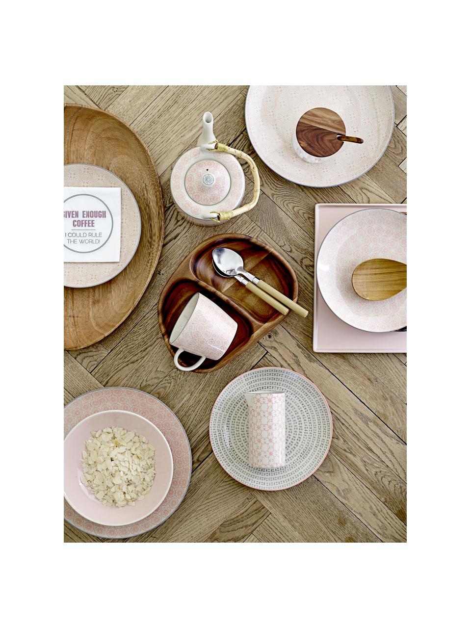 Súprava raňajkových tanierov s jemným vzorom Cécile, 3 diely, Kamenina, Viacfarebná, Ø 25 cm