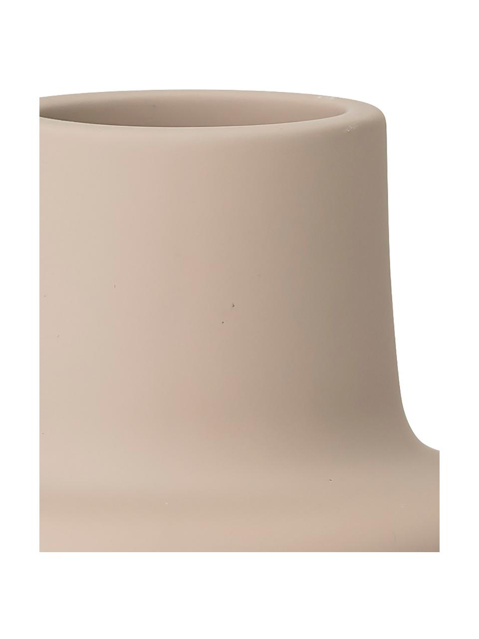 Bougeoir moderne en grès cérame Noma, Grès cérame, Beige, Ø 10 x haut. 9 cm